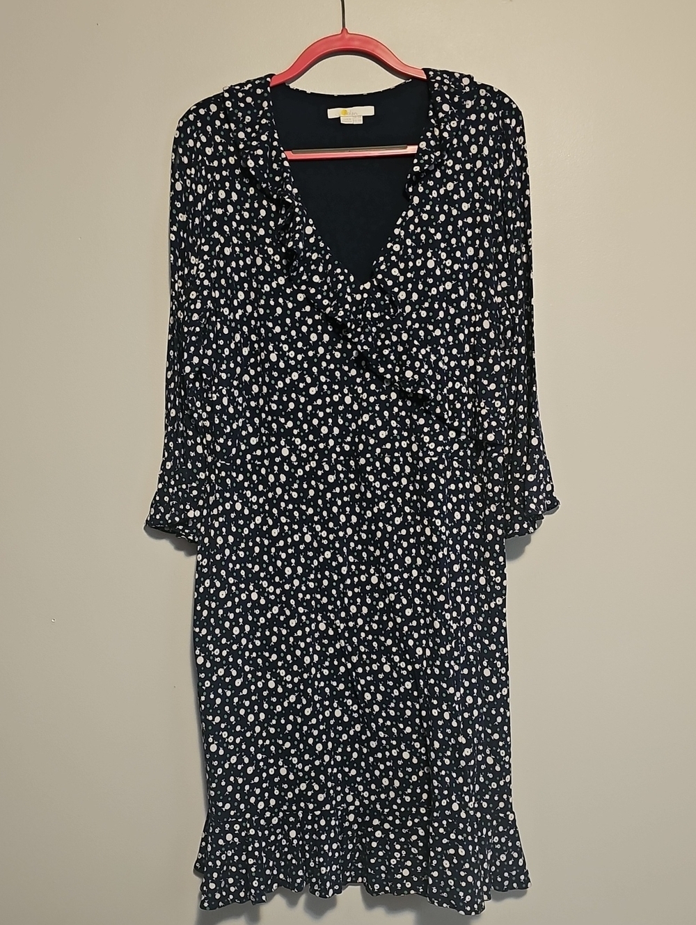 Boden Navy Dress with White Floral Print